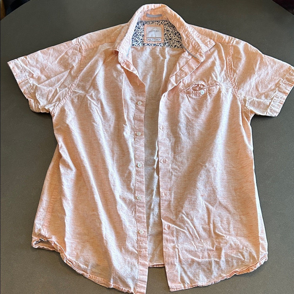 Men's Light Orange Short Sleeve Shirt